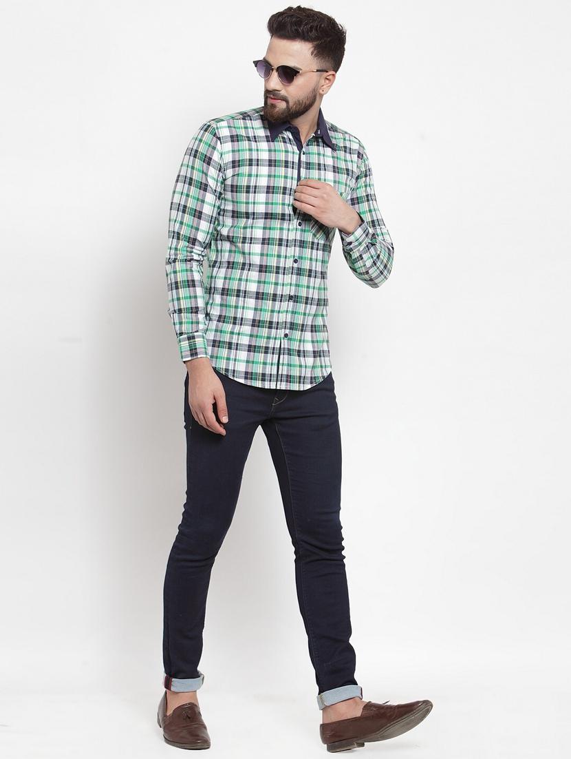 men long sleeved checkered casual shirt - 21324712 - Standard Image - 3