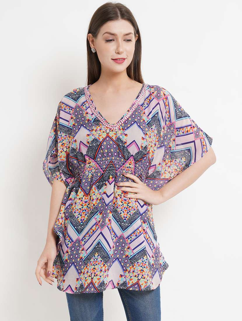 women off white polyester kaftan top - 21324740 - Zoom Image - 0