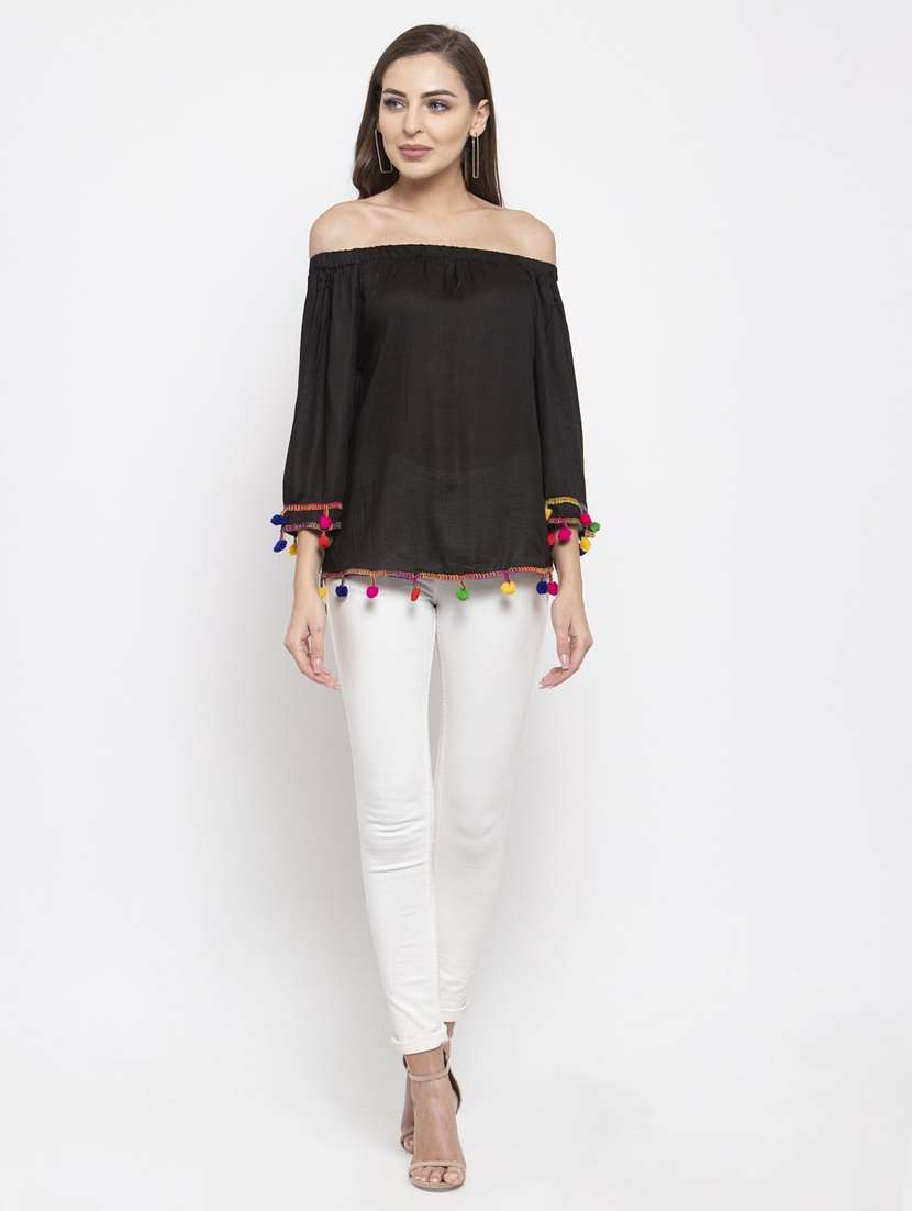 women black polyester regular top - 21324780 - Standard Image - 3