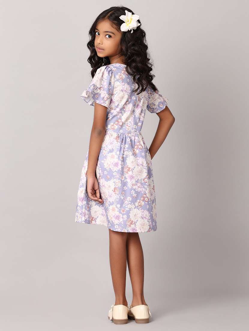 girls floral printed round neck frock - 21324961 -  Standard Image - 3