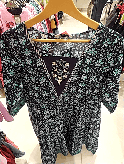 navy blue cambric kurta - 21325091 -  Zoom Image - 0