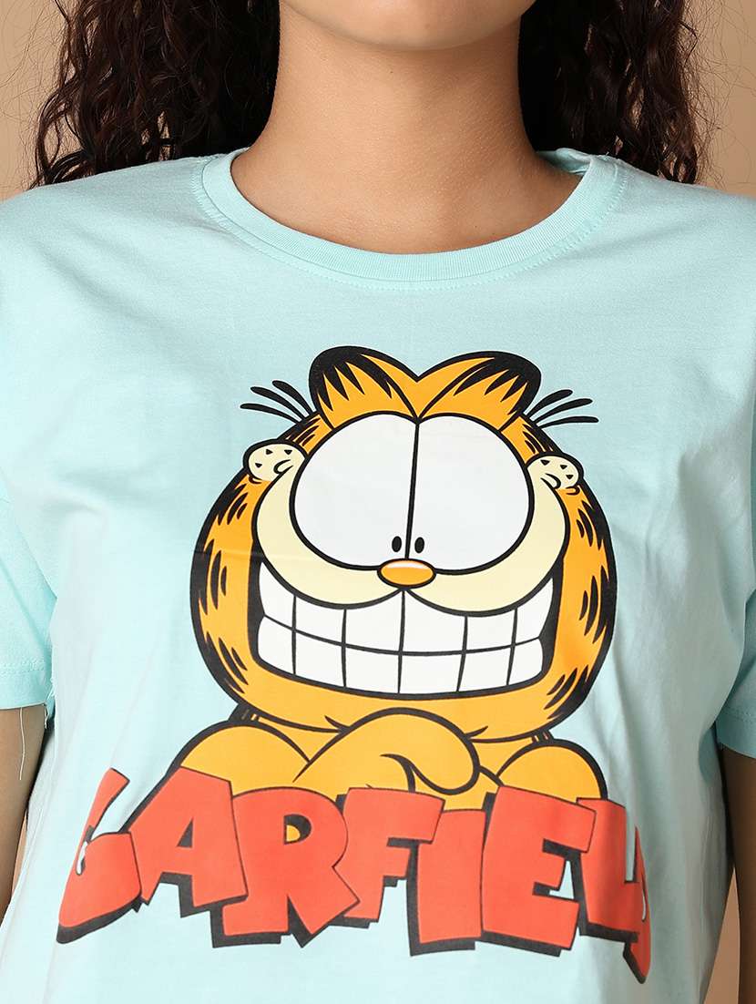 women round neck printed crop t-shirt - 21325126 - Standard Image - 5