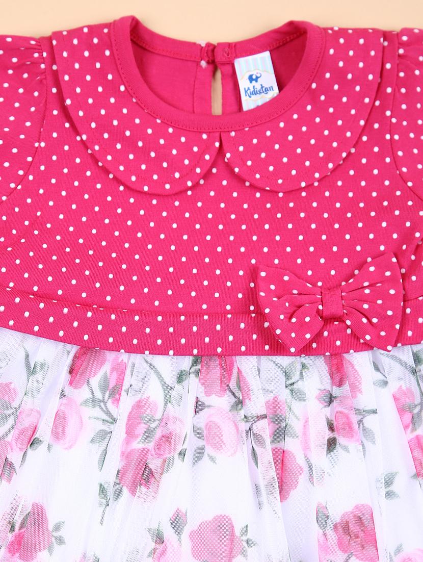 girls printed peter pan neck frock - 21325129 - Standard Image - 3