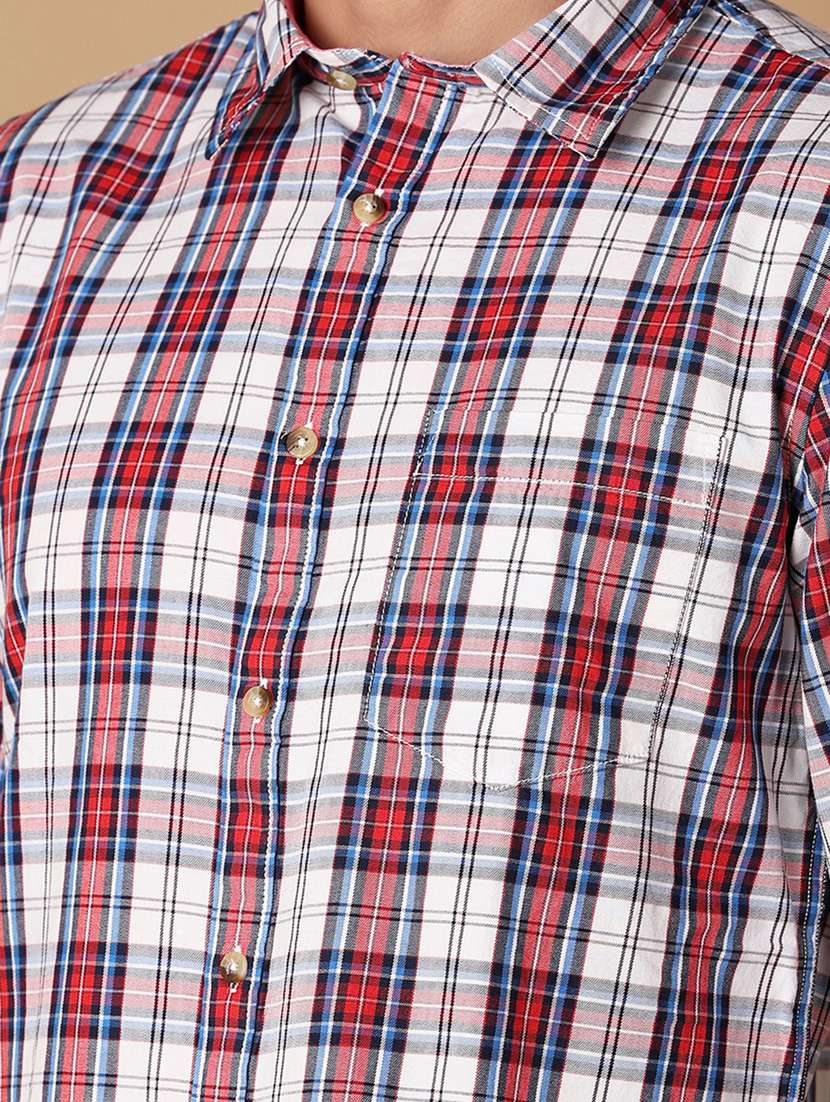 men checkered cotton casual shirt - 21325141 -  Standard Image - 5