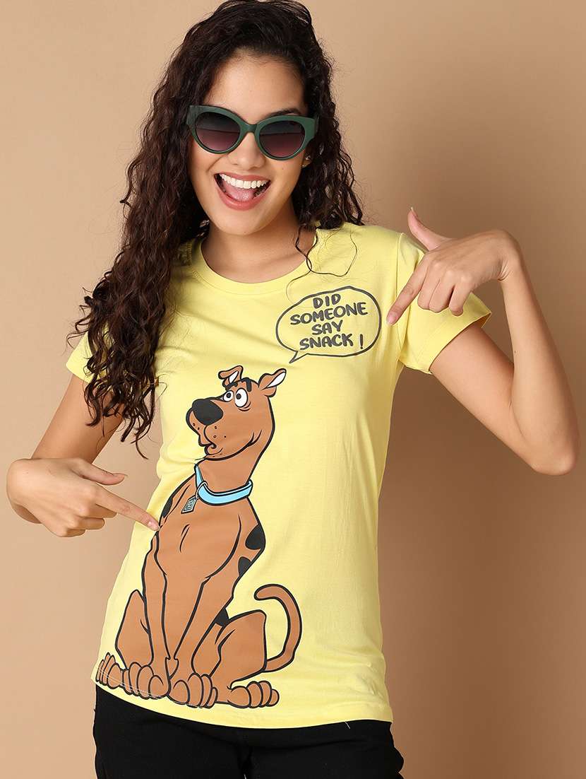 women round neck printed regular t-shirt