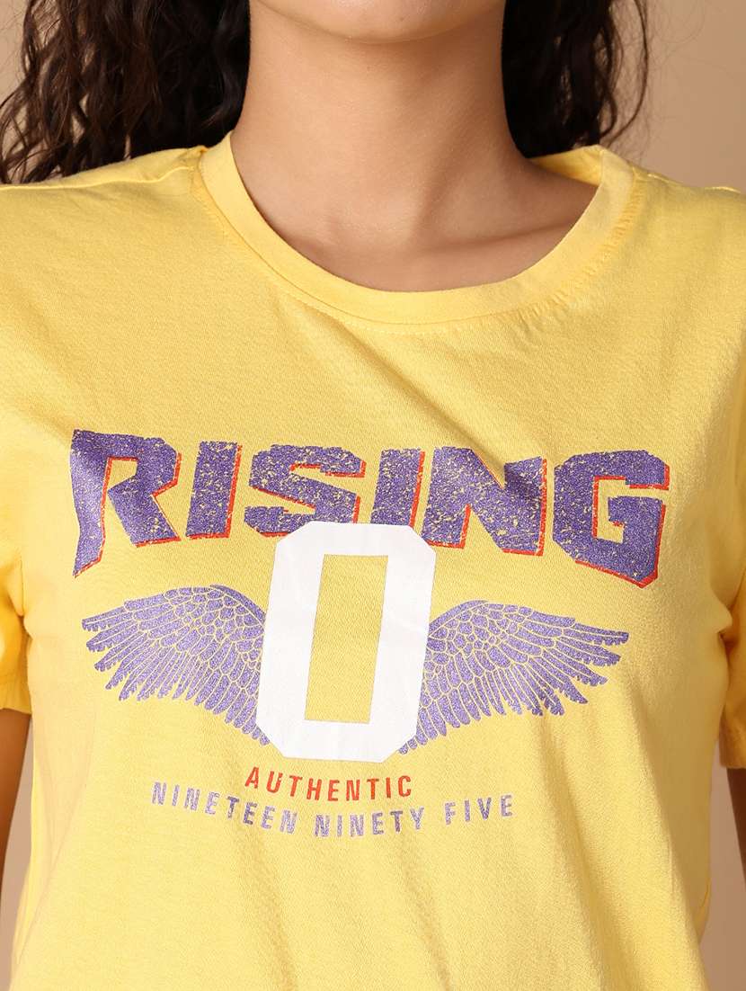 women chest print short sleeves t-shirt - 21325157 -  Standard Image - 5