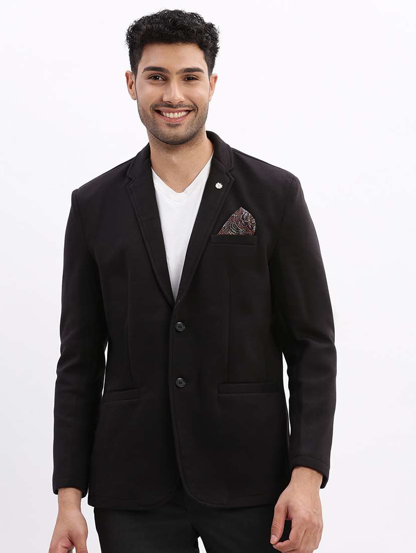 men solid single breasted casual blazer - 21325345 - Zoom Image - 0