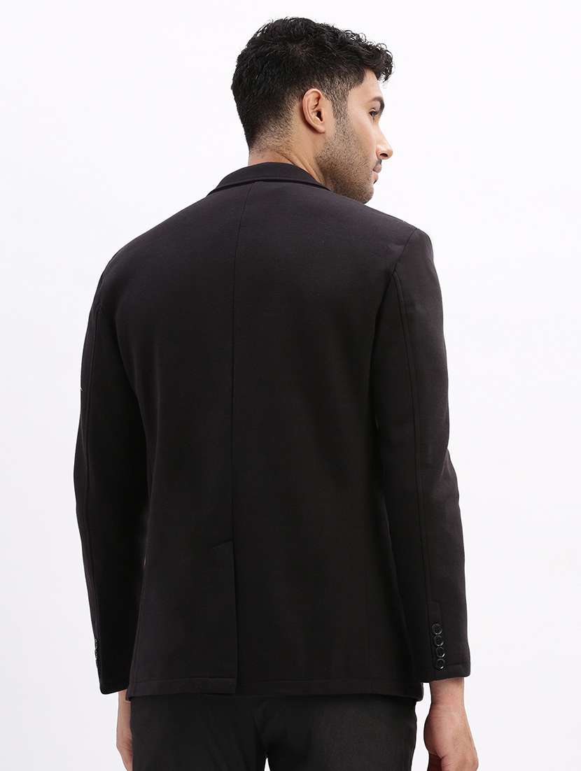men solid single breasted casual blazer - 21325345 - Standard Image - 3