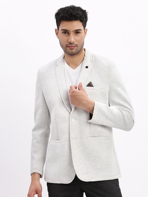 men solid single breasted casual blazer - 21325347 - Standard Image - 0