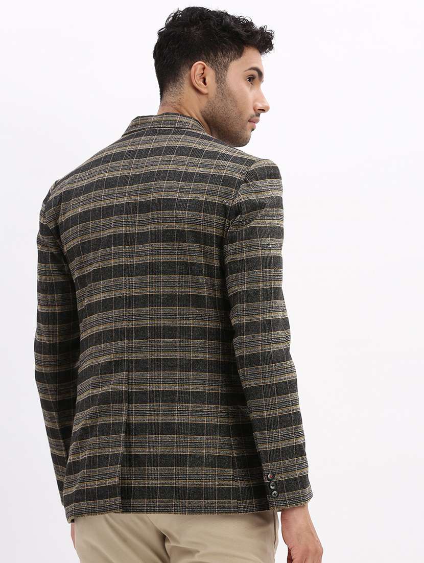 men checkered single breasted casual blazer - 21325349 -  Standard Image - 3