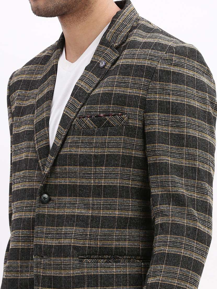 men checkered single breasted casual blazer - 21325349 -  Standard Image - 5