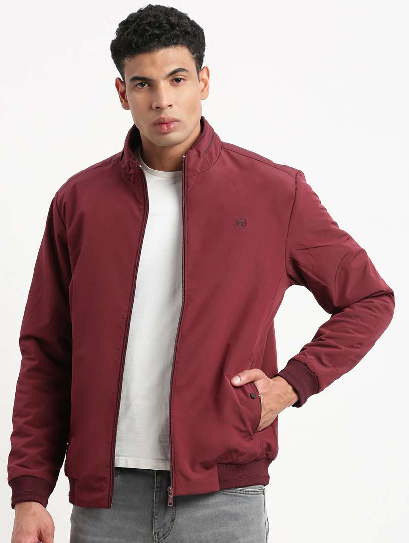 men solid long sleeve casual jacket