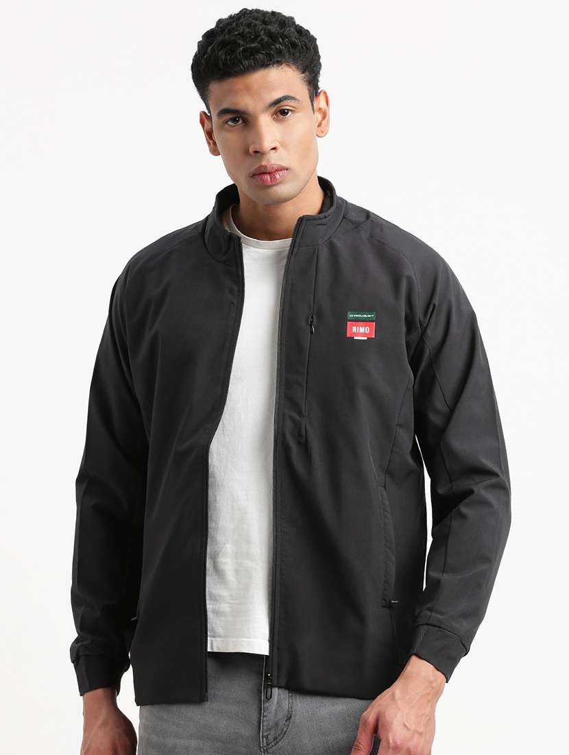 men solid long sleeve casual jacket