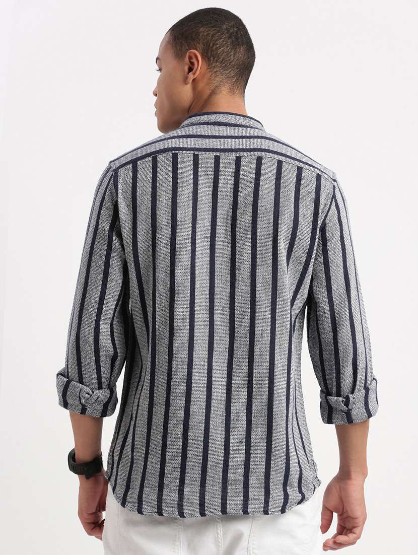 men striped cotton casual shirt - 21325473 - Standard Image - 3