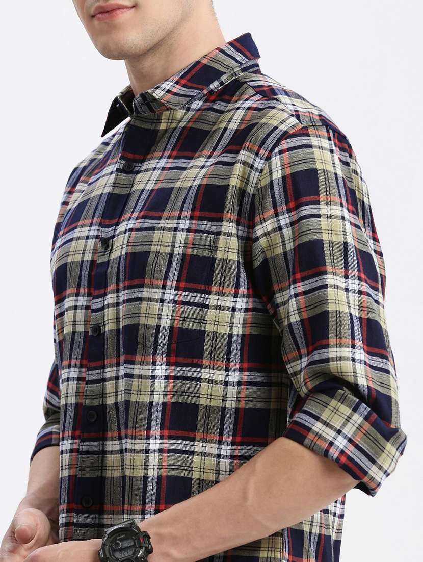 men checkered cotton casual shirt - 21325479 -  Standard Image - 5