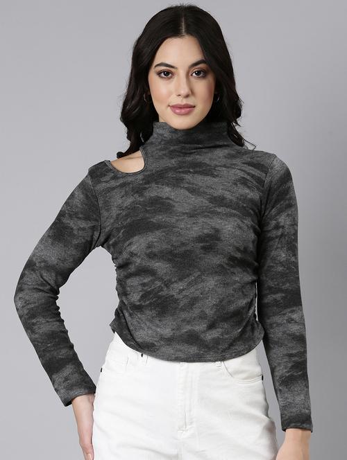 women grey acrylic regular top - 21325601 -  Standard Image - 0