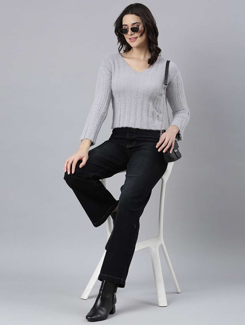 women grey acrylic regular top - 21325603 -  Standard Image - 5