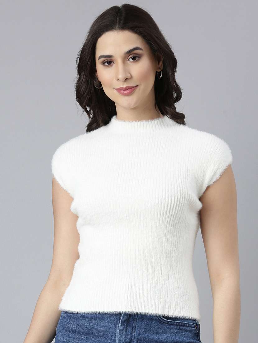 women off white acrylic regular top - 21325606 - Zoom Image - 0