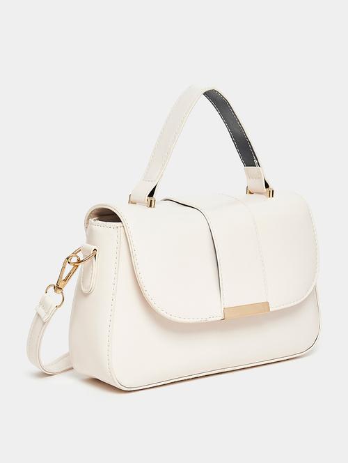 women white solid handbag - 21326039 - Standard Image - 0