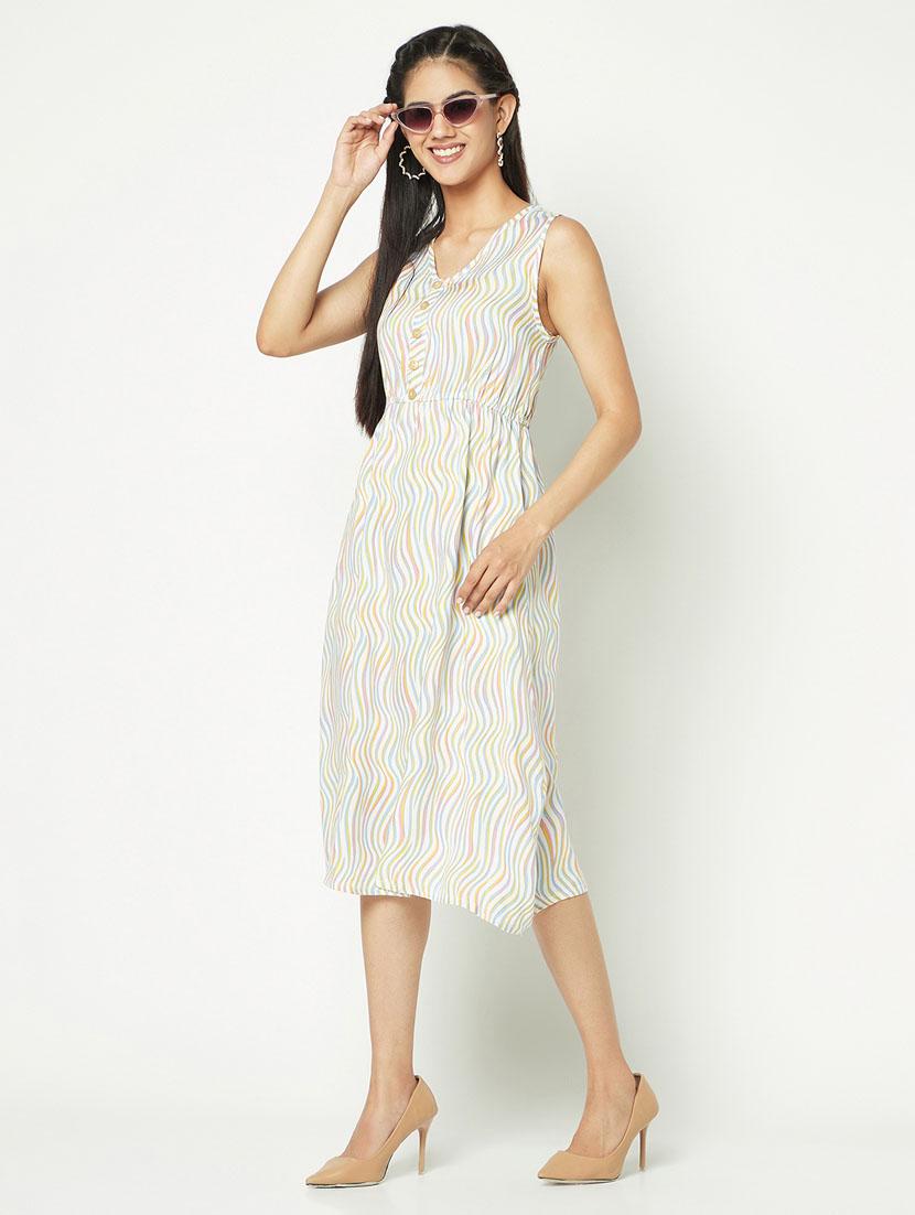 women white viscose a-line dress - 21326753 - Zoom Image - 0