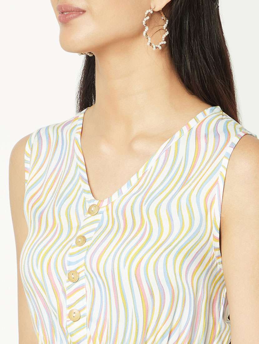 women white viscose a-line dress - 21326753 - Standard Image - 5
