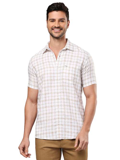men white cotton casual shirt - 21326785 - Standard Image - 0