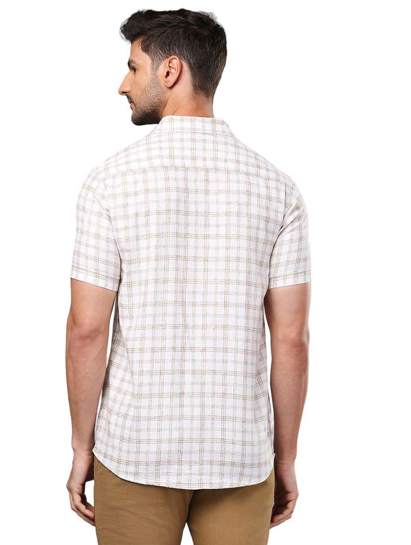 men white cotton casual shirt - 21326785 - Standard Image - 3