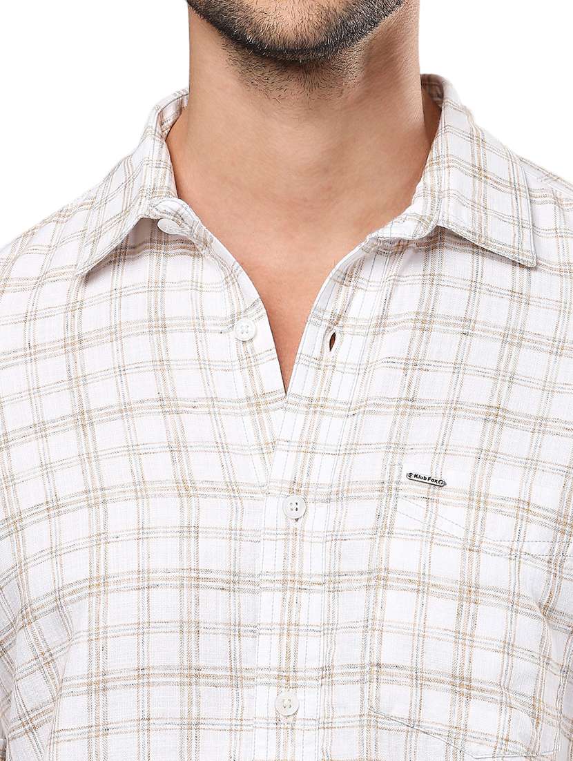 men white cotton casual shirt - 21326785 - Standard Image - 5
