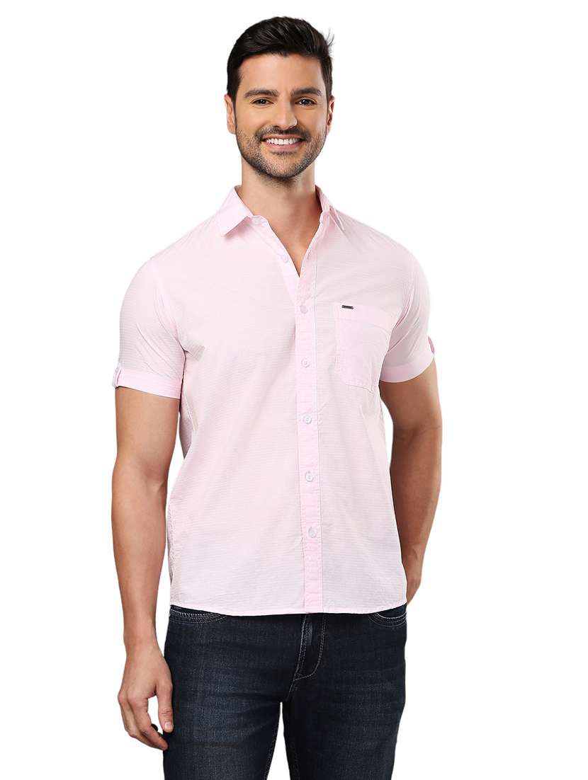 men pink cotton casual shirt - 21326797 - Zoom Image - 0