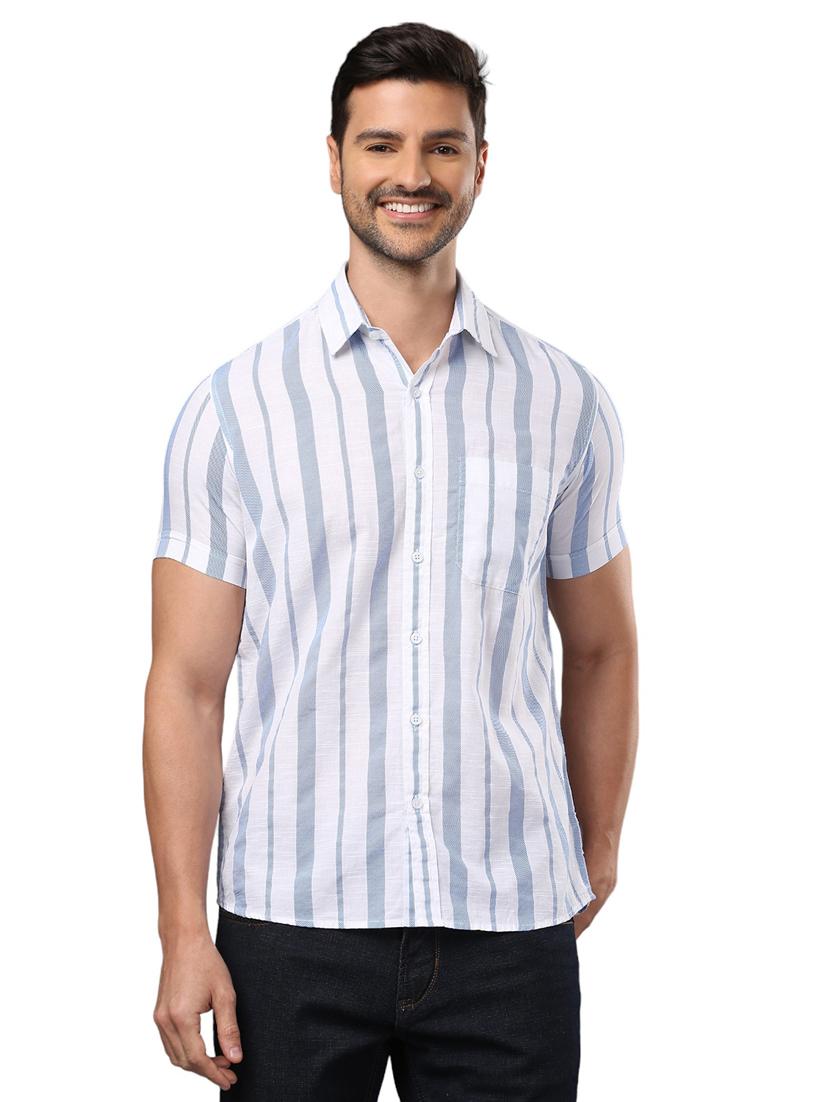 men white cotton casual shirt - 21326800 - Zoom Image - 0