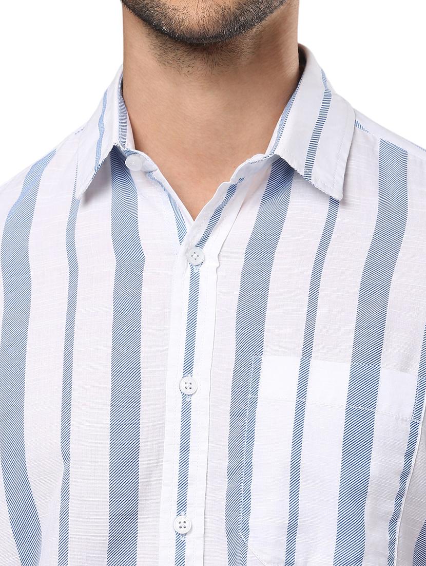 men white cotton casual shirt - 21326800 - Standard Image - 5