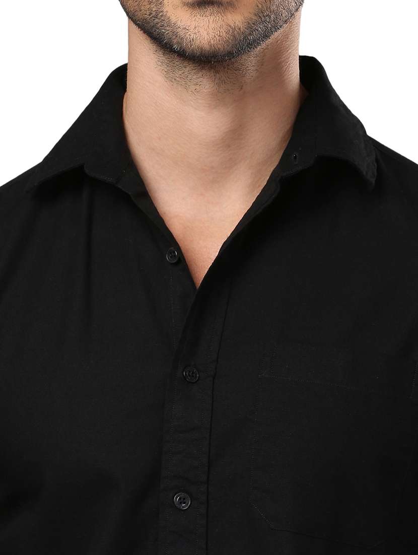 men black cotton casual shirt - 21326808 - Standard Image - 5