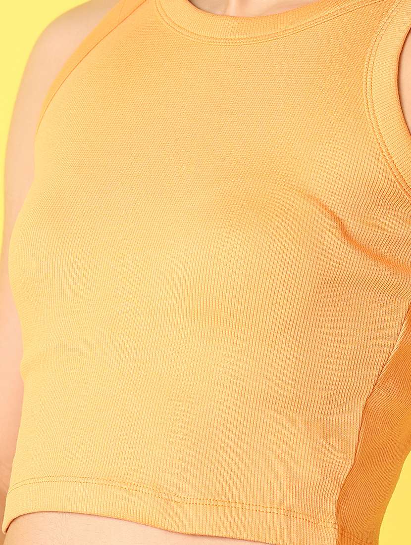 women mustard solids crop top - 21328591 -  Standard Image - 5