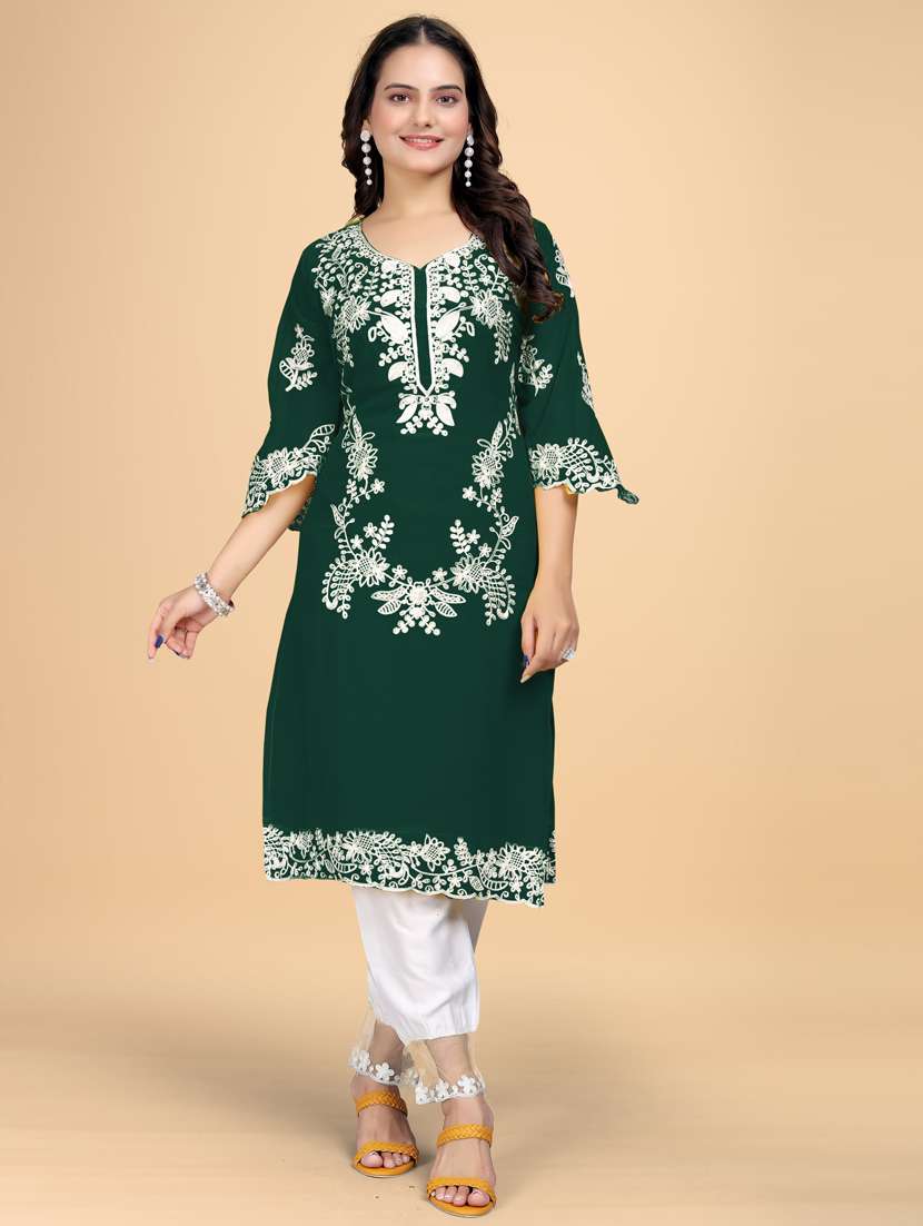 women embroidered kurta pant set