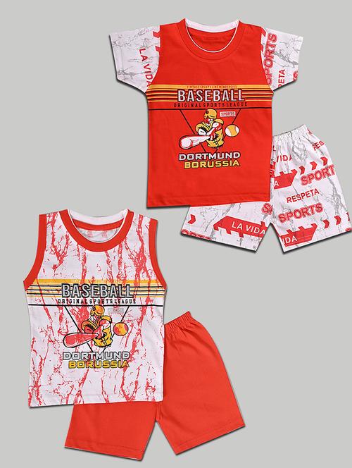 combo pack of 2 printed t-shirt & shorts set - 21331086 -  Standard Image - 0