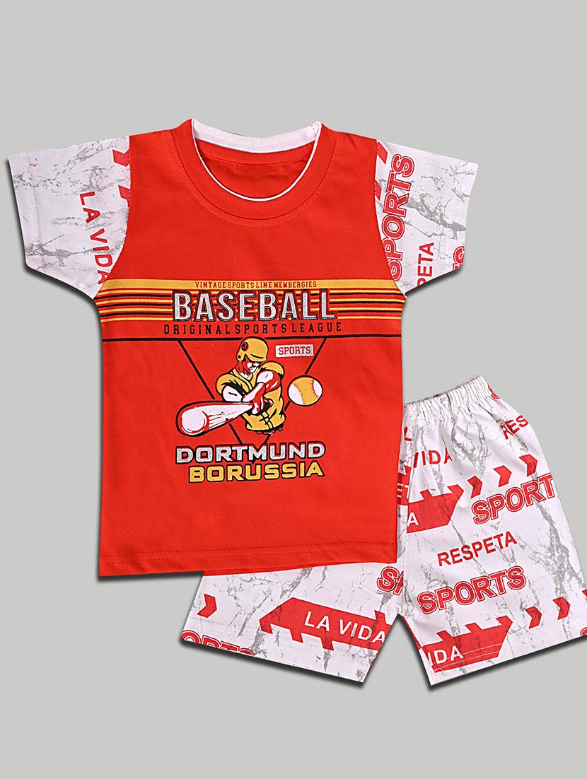 combo pack of 2 printed t-shirt & shorts set - 21331086 - Standard Image - 3