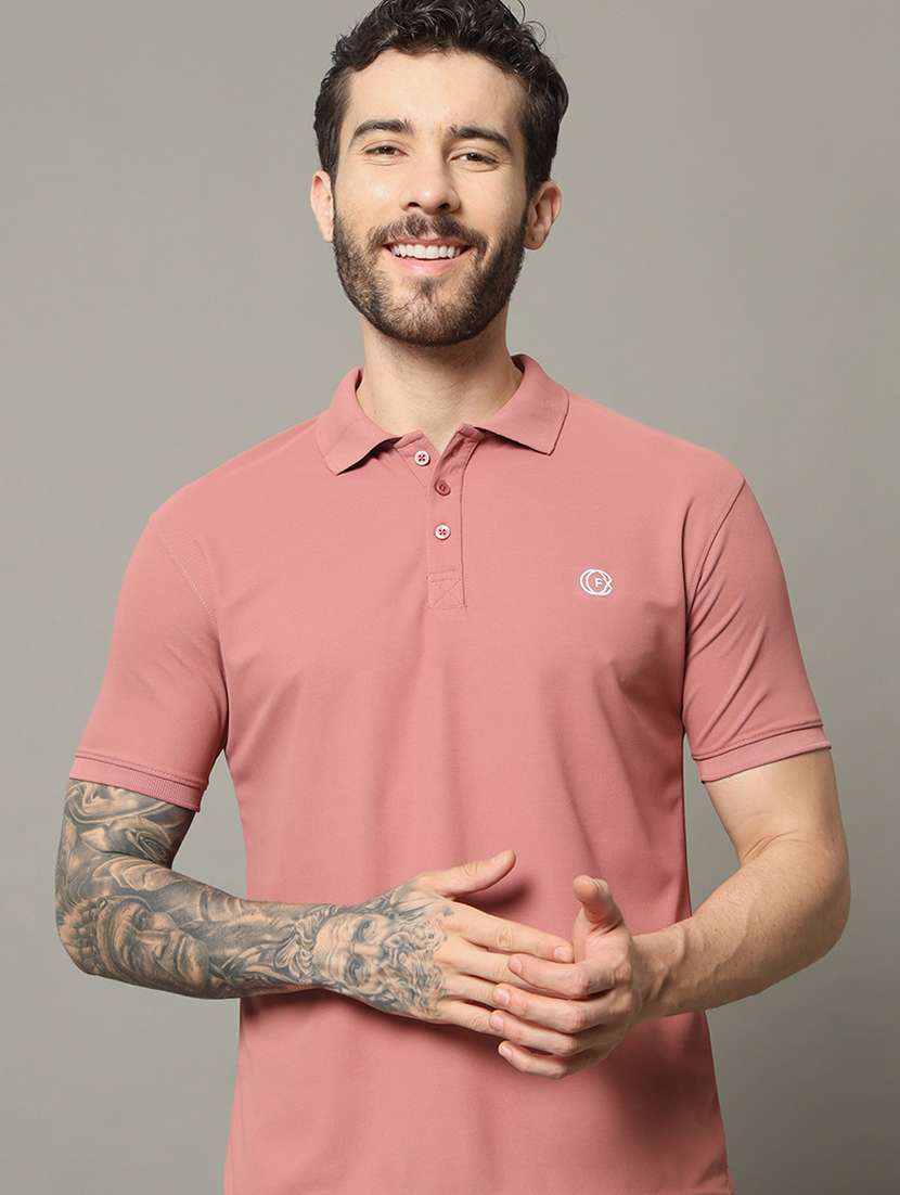 men solid polo t-shirt
