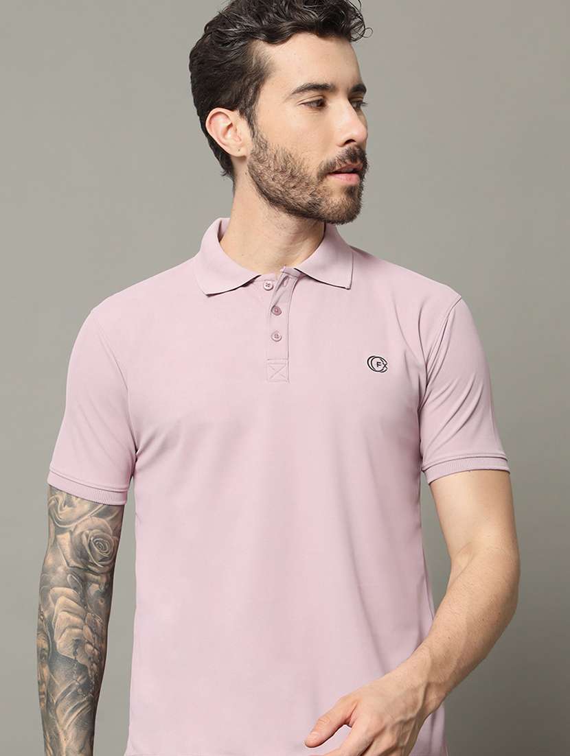 men solid polo t-shirt