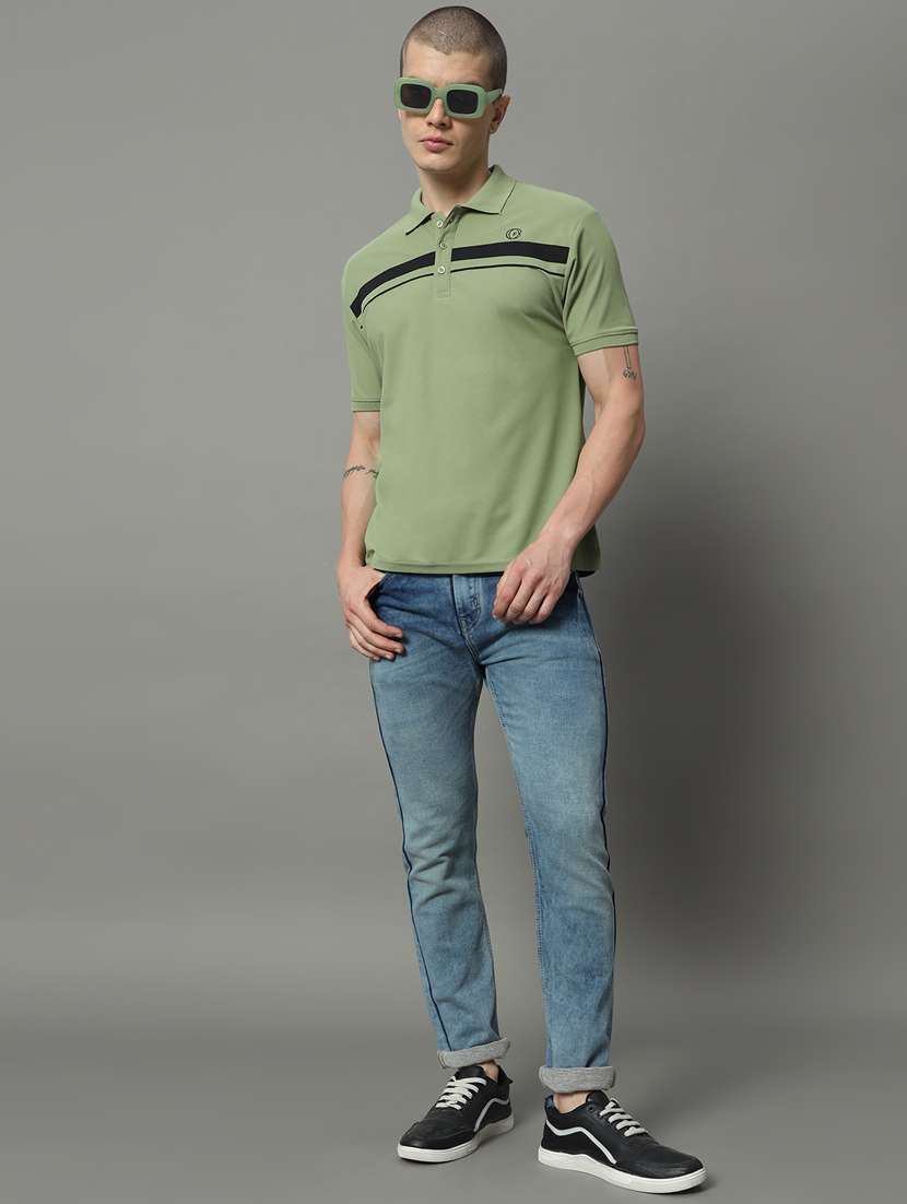 men taped polo neck short sleeves t-shirt - 21331220 -  Standard Image - 3