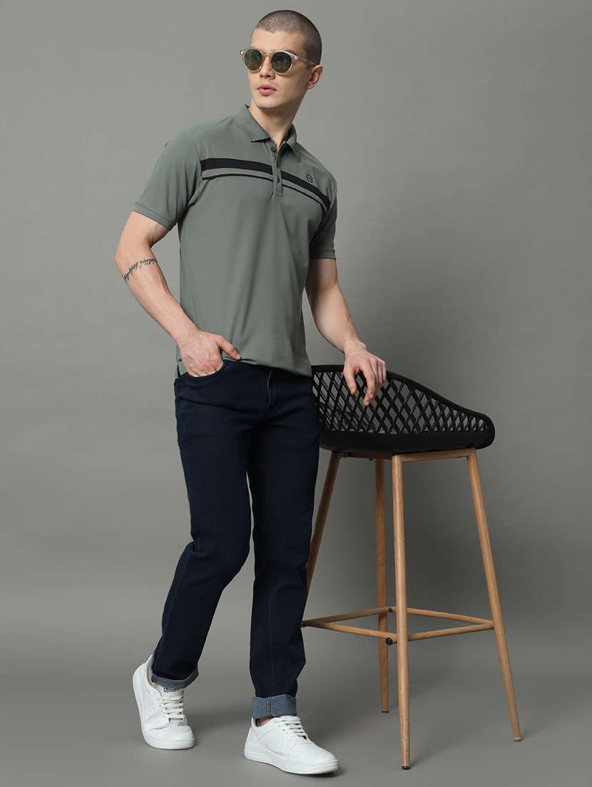 men taped polo neck short sleeves t-shirt - 21331222 -  Standard Image - 3