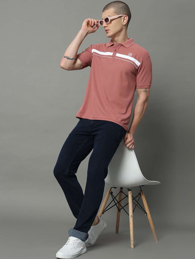 men taped polo neck short sleeves t-shirt - 21331225 -  Standard Image - 3