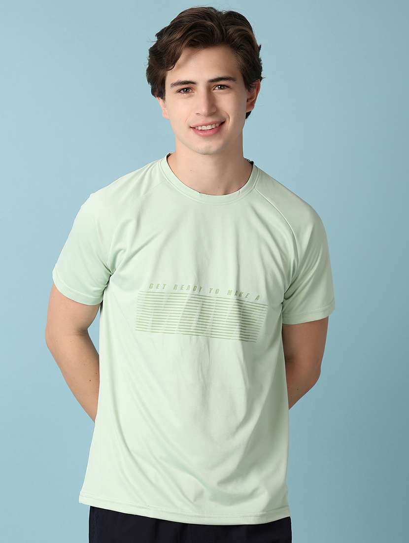 men front print short sleeve t-shirt