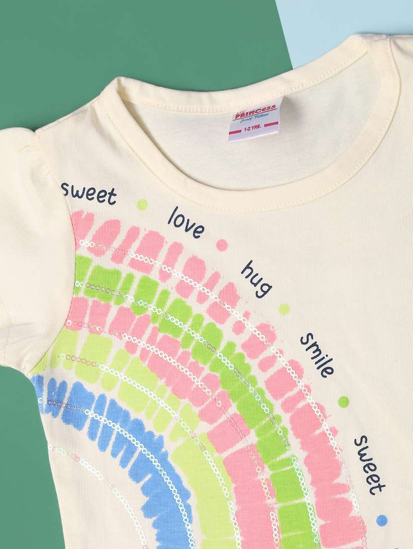 girls round neck printed shorts set - 21331483 -  Standard Image - 3