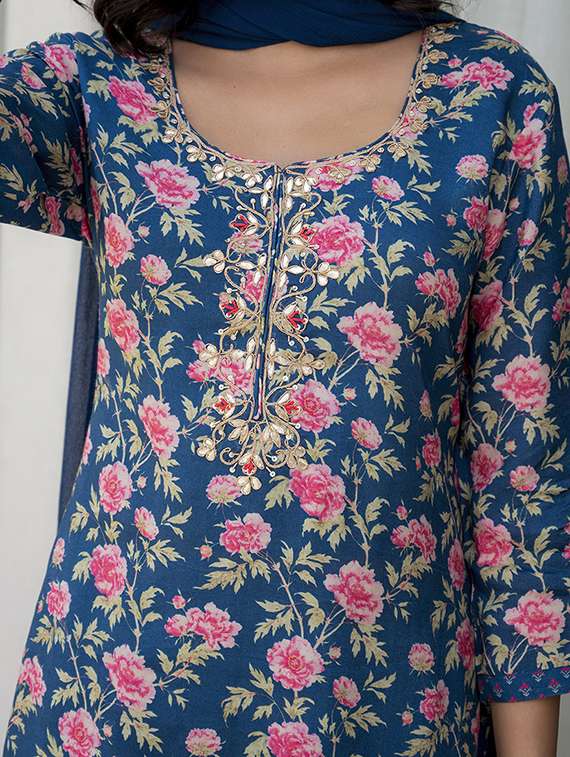 blue kurta dupatta set - 21331686 -  Standard Image - 5