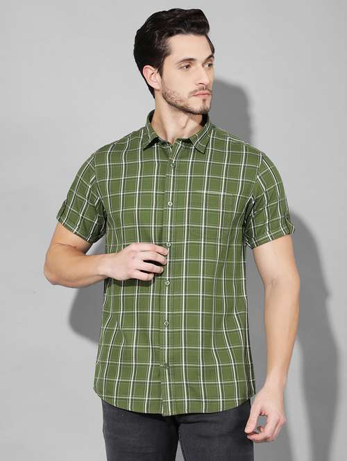 men checkered collared short sleeves casual shirt - 21331734 -  Standard Image - 0