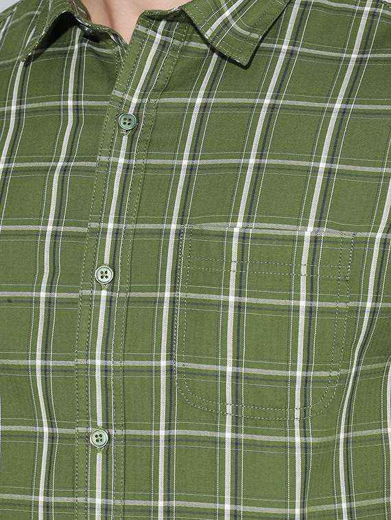 men checkered collared short sleeves casual shirt - 21331734 -  Standard Image - 5