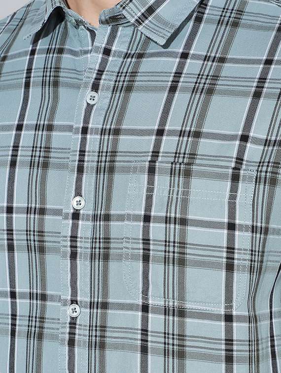 men checkered collared short sleeves casual shirt - 21331735 -  Standard Image - 5