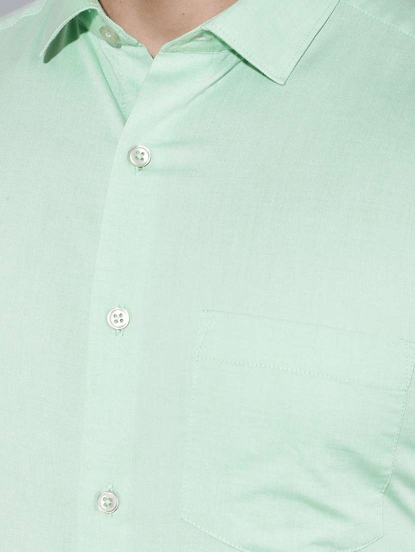 men solid spread collar long sleeves formal shirt - 21331738 - Standard Image - 5