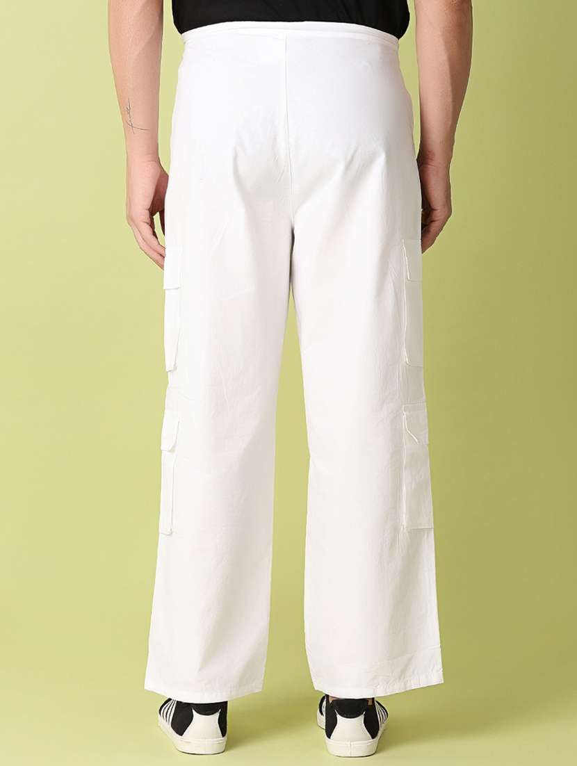 men mid rise solid cargos - 21332030 -  Standard Image - 3