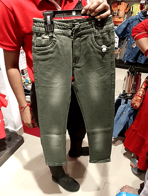 light green pc knitted denim jean - 21332052 - Standard Image - 0